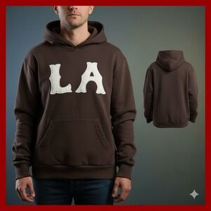 PacSun Los Angeles LA‎ Pullover Hoodie Brown Drawstring Pouch Pocket Ex Small XS